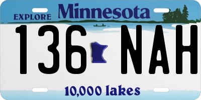 MN license plate 136NAH