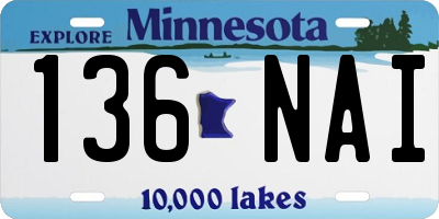 MN license plate 136NAI