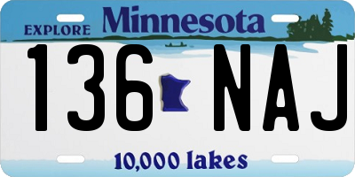 MN license plate 136NAJ