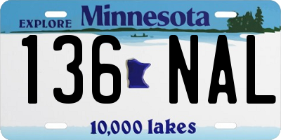 MN license plate 136NAL