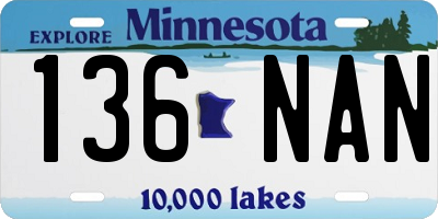 MN license plate 136NAN