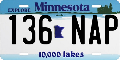 MN license plate 136NAP