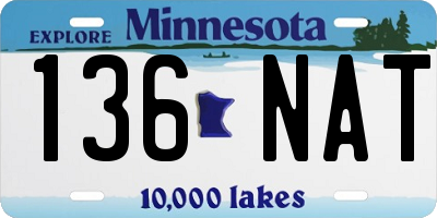 MN license plate 136NAT