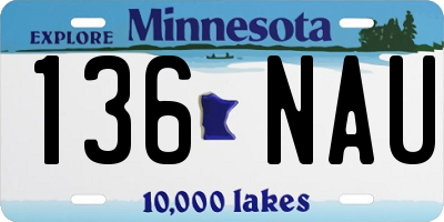 MN license plate 136NAU