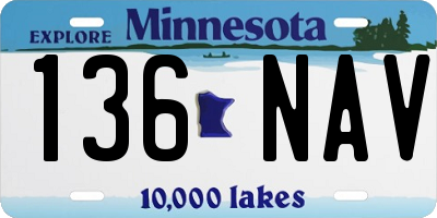 MN license plate 136NAV