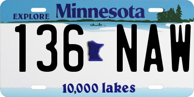 MN license plate 136NAW
