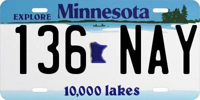 MN license plate 136NAY