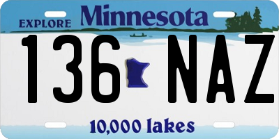 MN license plate 136NAZ