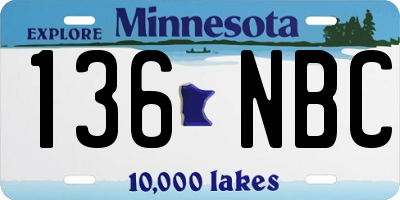 MN license plate 136NBC