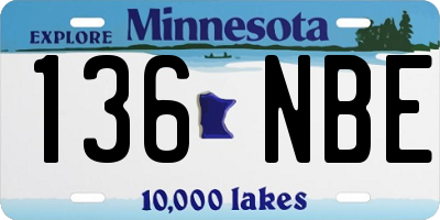 MN license plate 136NBE