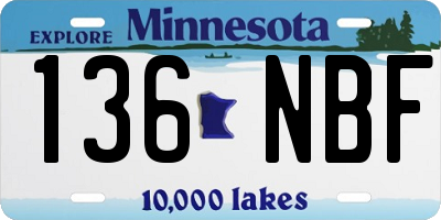 MN license plate 136NBF
