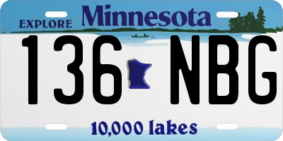 MN license plate 136NBG
