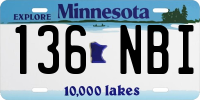 MN license plate 136NBI