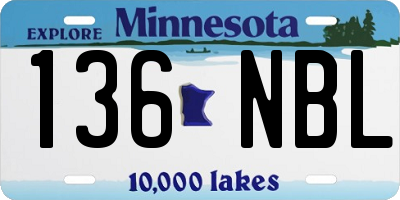 MN license plate 136NBL