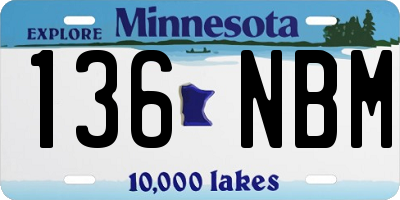 MN license plate 136NBM