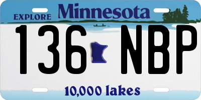 MN license plate 136NBP