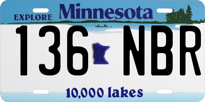 MN license plate 136NBR