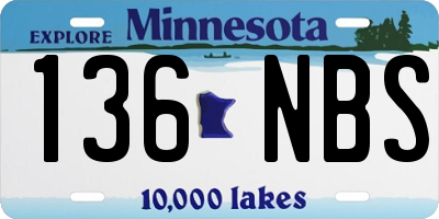 MN license plate 136NBS
