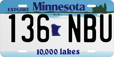 MN license plate 136NBU