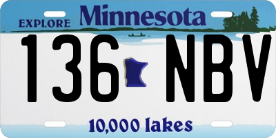MN license plate 136NBV