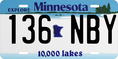 MN license plate 136NBY