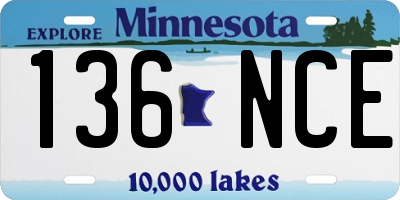 MN license plate 136NCE