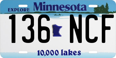 MN license plate 136NCF