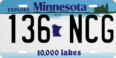 MN license plate 136NCG