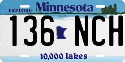 MN license plate 136NCH