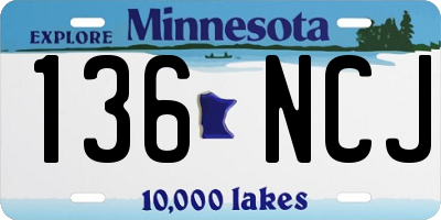 MN license plate 136NCJ