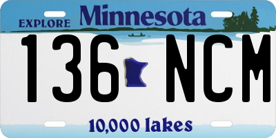 MN license plate 136NCM