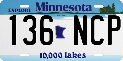 MN license plate 136NCP