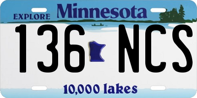 MN license plate 136NCS