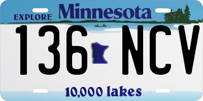 MN license plate 136NCV