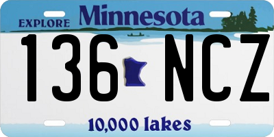 MN license plate 136NCZ
