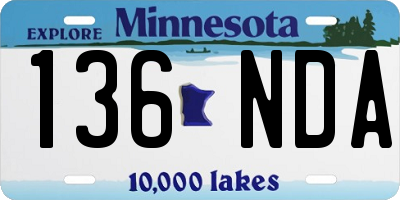 MN license plate 136NDA