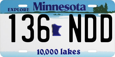 MN license plate 136NDD