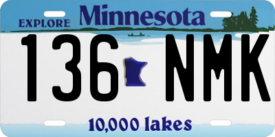 MN license plate 136NMK