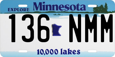 MN license plate 136NMM