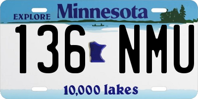 MN license plate 136NMU