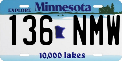 MN license plate 136NMW