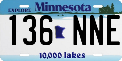 MN license plate 136NNE