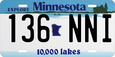 MN license plate 136NNI