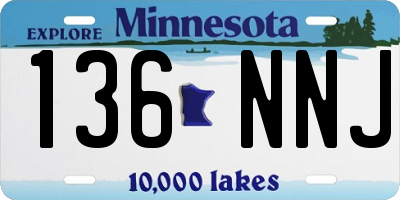 MN license plate 136NNJ