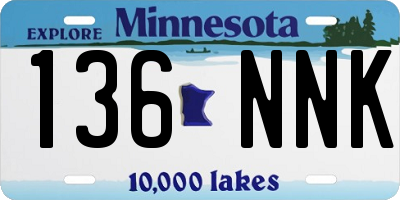 MN license plate 136NNK