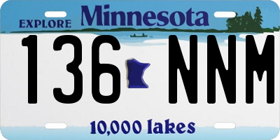 MN license plate 136NNM