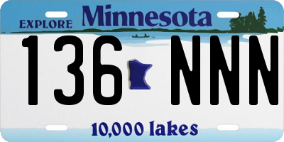 MN license plate 136NNN