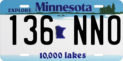 MN license plate 136NNO