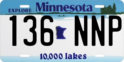 MN license plate 136NNP