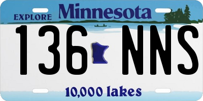 MN license plate 136NNS
